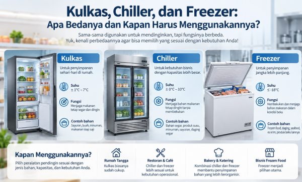 Kulkas, Chiller, dan Freezer bedanya
